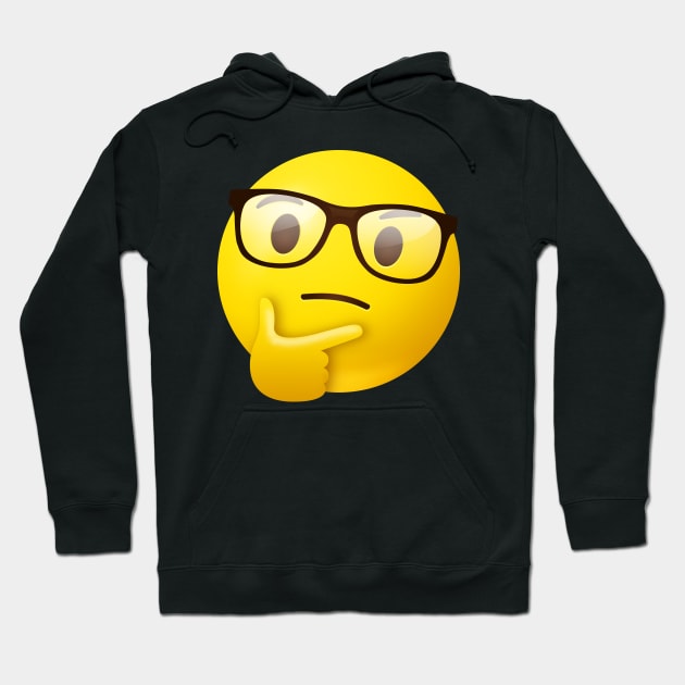 Nerdy thinking face emoji Hoodie by Vilmos Varga